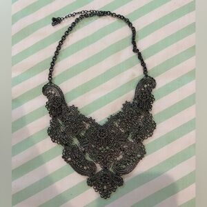 Gunmetal grey statement necklace